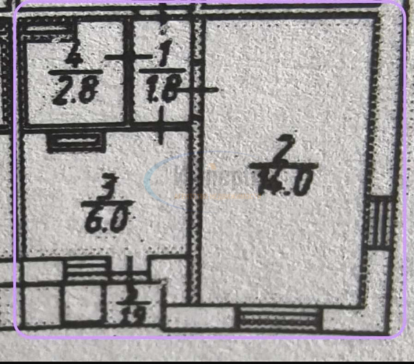 1-к квартира, 24 кв.м. (№22270)