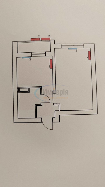 1-к квартира, 43 кв.м. (№22181)